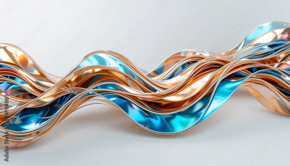 Poster an abstract background of numerous intersecting and intertwining shapes in various shades of blue, p