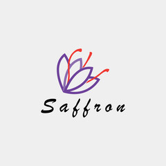 saffron beauty floral logo design vector