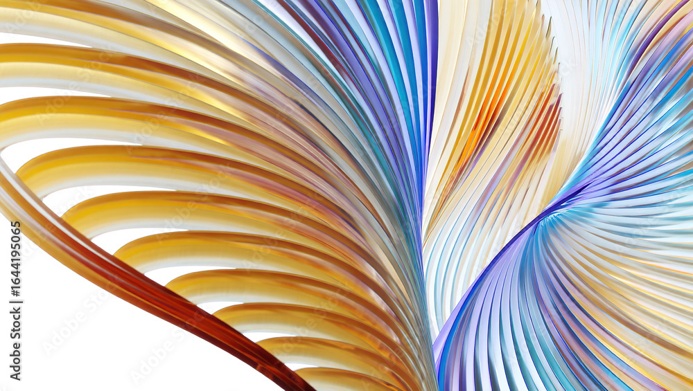 Poster an abstract background of numerous intersecting and intertwining shapes in various shades of blue, p
