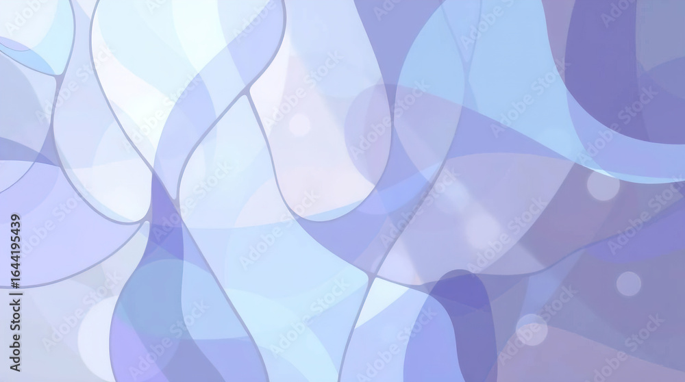 Poster an abstract background of numerous intersecting and intertwining shapes in various shades of blue, p