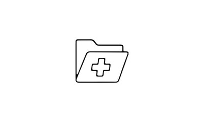 Medical healthcare line icon set. Vector pictograms of  medicine folders, emergency, thin linear illustration.