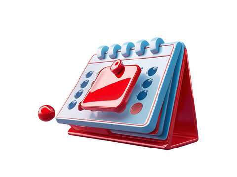 3D calendar icon with red notification bubble for reminder and event concept