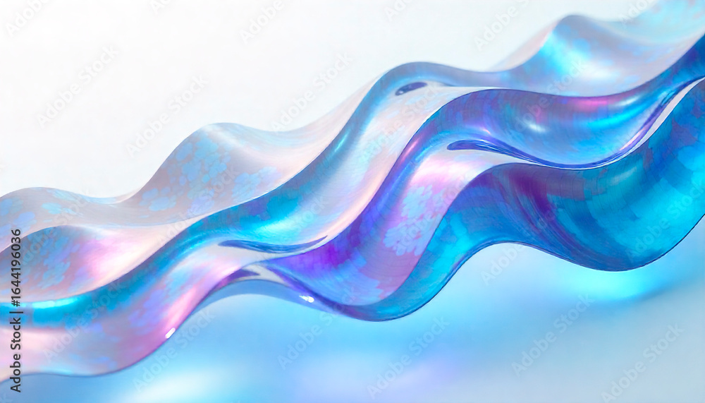 Poster an abstract background of numerous intersecting and intertwining shapes in various shades of blue, p