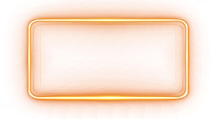 Neon Glowing Rectangle Frame isolated on black background. Futuristic modern border. Empty sparkling techno backdrop. banner. Orange neon sign. Neon mockup template for your design. PNG