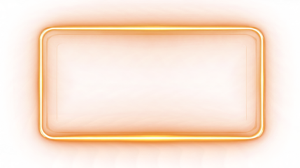 Neon Glowing Rectangle Frame isolated on black background. Futuristic modern border. Empty sparkling techno backdrop. banner. Orange neon sign. Neon mockup template for your design. PNG