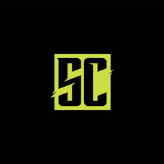 letters sc and sb logo design vector