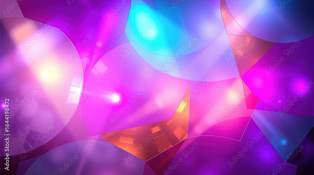 Poster an abstract pattern of multi-colored, curved and intertwined surfaces. the interaction of many geome