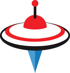 Spinning top for childs clipart vector art and illustration