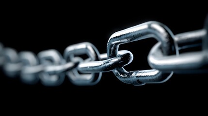 Fototapeta premium Close-up view of a metal chain link.