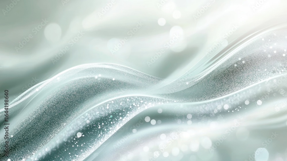 Poster abstract wave elegance: a mesmerizing abstract depiction of flowing, elegant waves. the cool color p