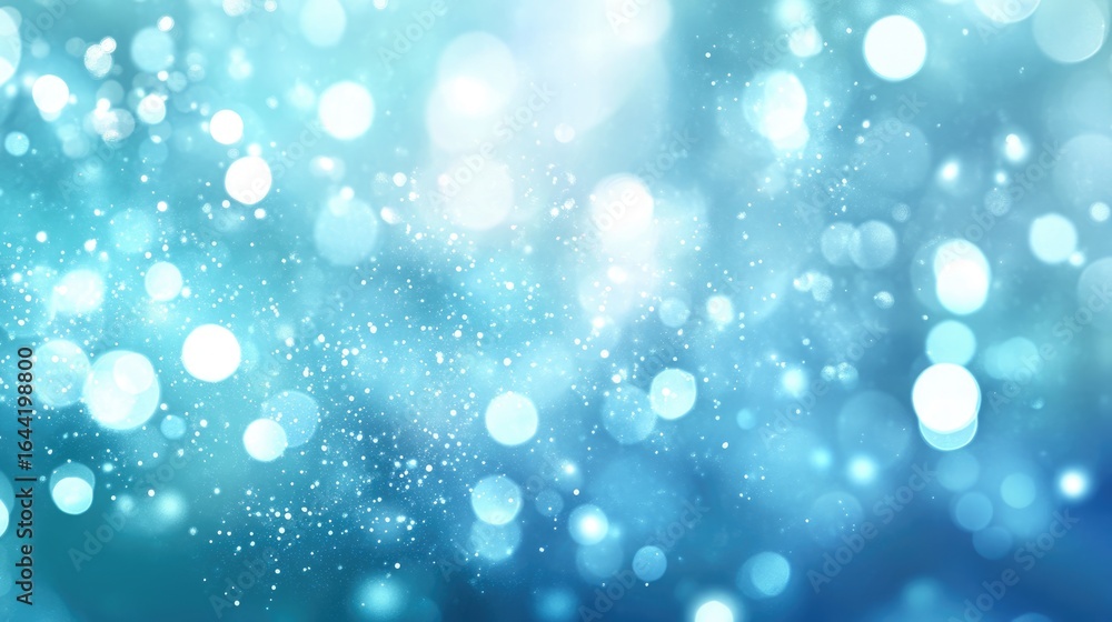Poster abstract bokeh bliss: a serene blend of turquoise and white hues forms a captivating bokeh effect, w