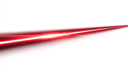 Neon laser line, glowing streak with light. Red ray line with light effect. Techno futuristic impulse line isolated on white background. Vector illustration