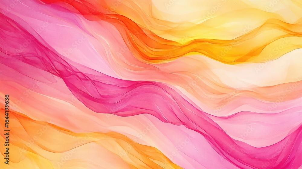 Poster colorful abstract waves: dynamic layers of vibrant color ebb and flow, creating a mesmerizing visual