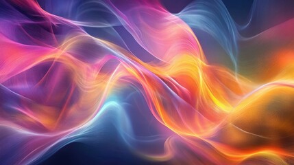 Obraz premium Vibrant Abstract Waves: A stunning display of abstract waves, created by a fluid blend of colors.