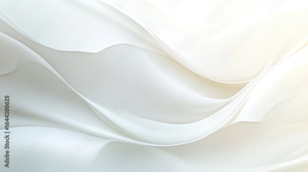 Poster ethereal flow: an artistic depiction of a fabric in gentle motion, its delicate curves and soft fold