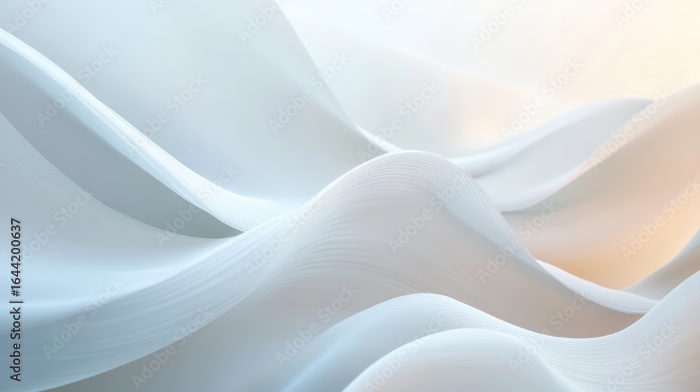 Poster abstract fabric waves: soft, flowing fabric waves in a serene pastel color palette create a sense of