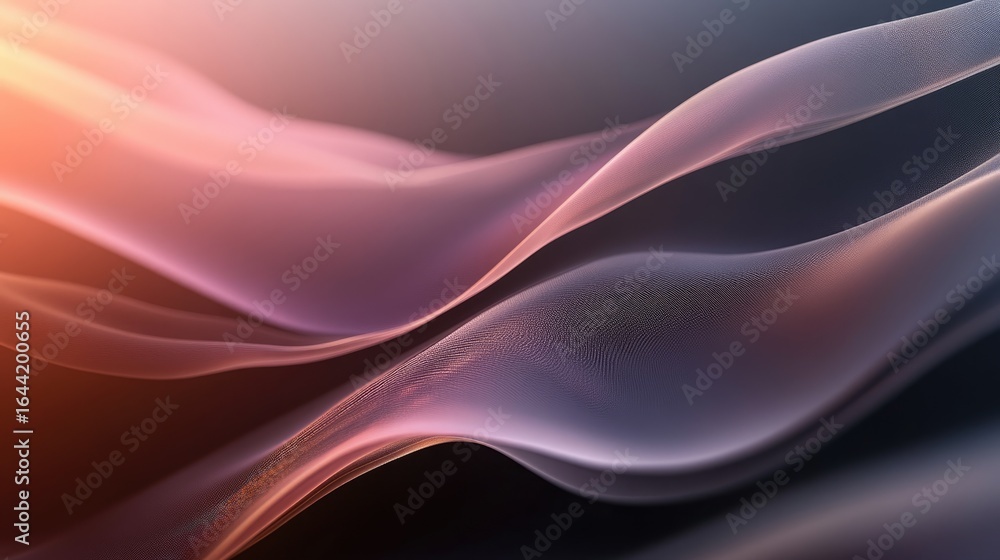 Poster abstract flowing forms in vibrant hues: a captivating display of abstract art, showcasing soft, flow