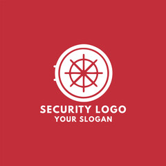 cyber digital security lock logo design vector