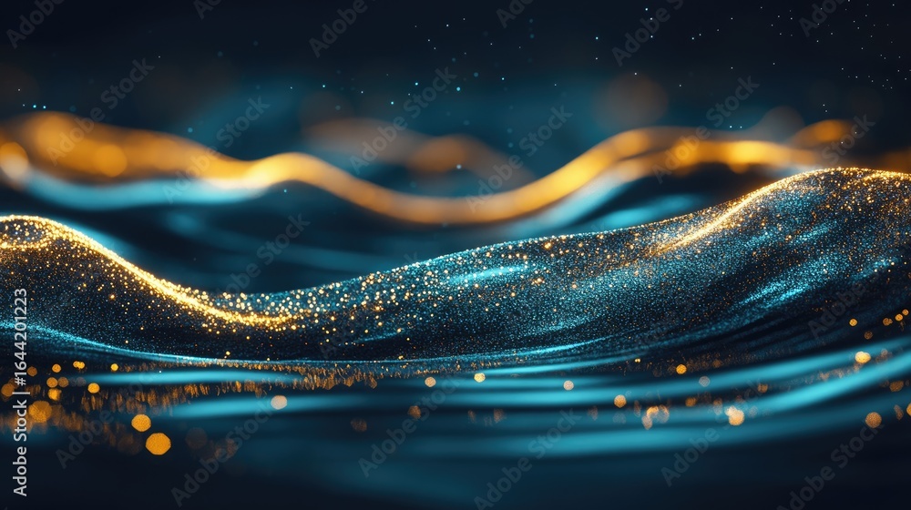 Poster abstract waves of light: mesmerizing abstract composition, evoking a sense of ethereal beauty. the s