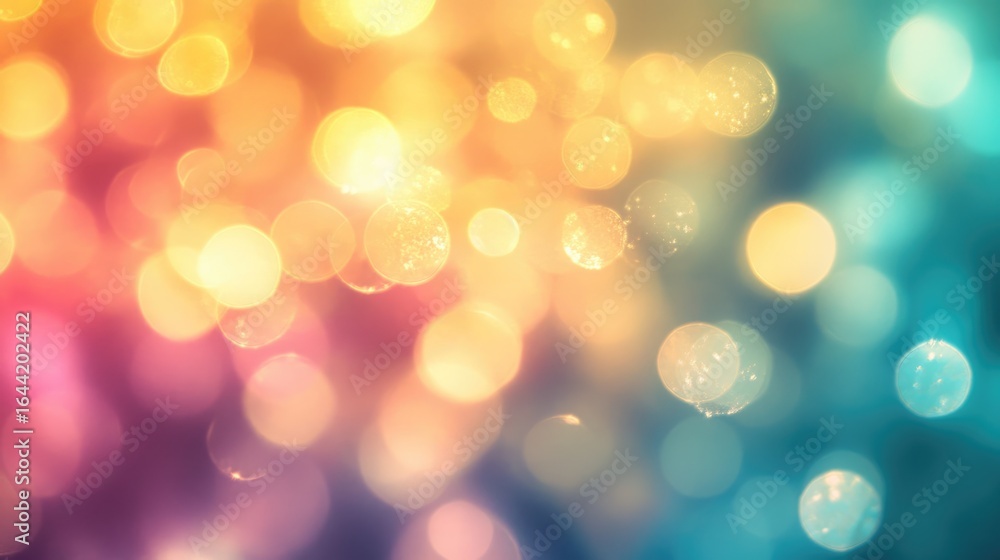 Poster colorful bokeh: an abstract and vibrant display of light, creating a captivating and dynamic composi