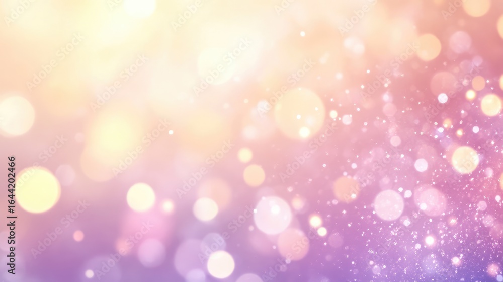 Poster soft focus bokeh: a dreamy, ethereal backdrop of glowing orbs of light in a soft gradient of pastel 