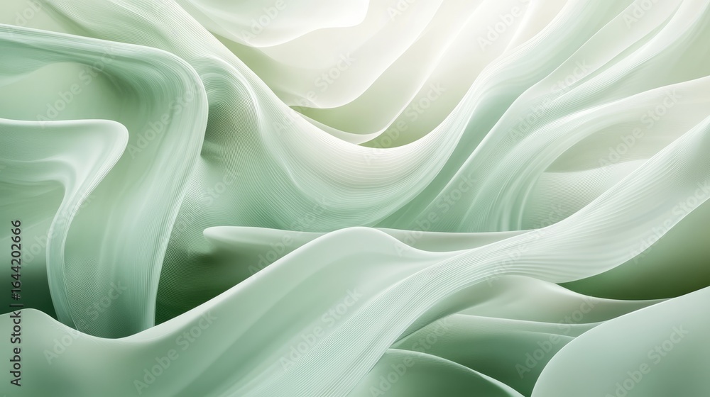 Aufkleber abstract flowing fabric: gentle flowing fabric, evoking a sense of serenity and calmness, soft forms