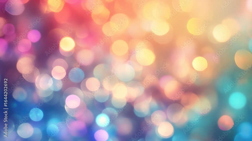 Poster abstract bokeh symphony: an enchanting dance of light unfolds, with soft bokeh orbs of color blend s