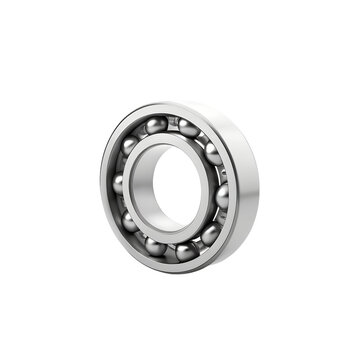 Precisely Crafted Ball Bearing: A 3D Render of a Metal Ball Bearing in Isolation