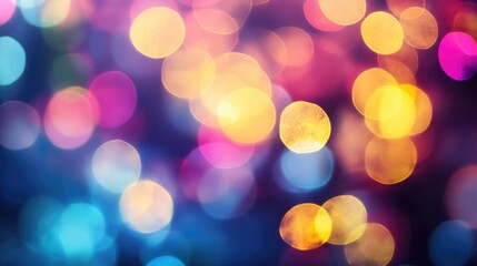 Fototapeta premium Chromatic Symphony of Lights: A mesmerizing dance of blurred, vibrant bokeh lights, creating a dreamlike and abstract composition with warm and cool hues.