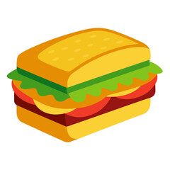 Sandwich on White Background