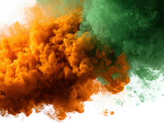 Realistic orange and green smoke smoke isolated on transparent background --ar 4:3 --v 7 Job ID: 1f3681b0-e4c2-401a-bbeb-cda17414f1db