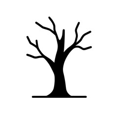 Haunted Bare Tree Icon – Spooky Halloween Forest Symbol (Solid)