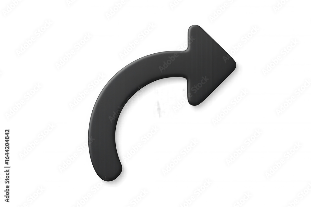 Poster black arrow pointing rightward, isolated on transparent backdrop, rendered in 3d for graphic design 
