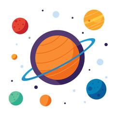 Solar System Poster on White Background