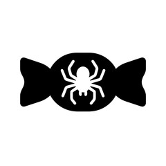 Spider Candy Icon – Creepy Halloween Sweet (Solid)