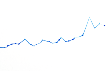 Straight blue graph line on a white background