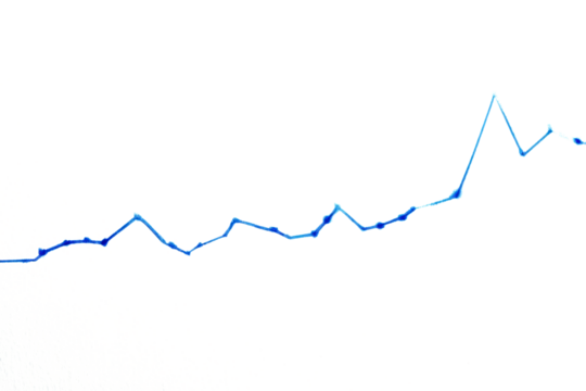 Straight blue graph line on a white background