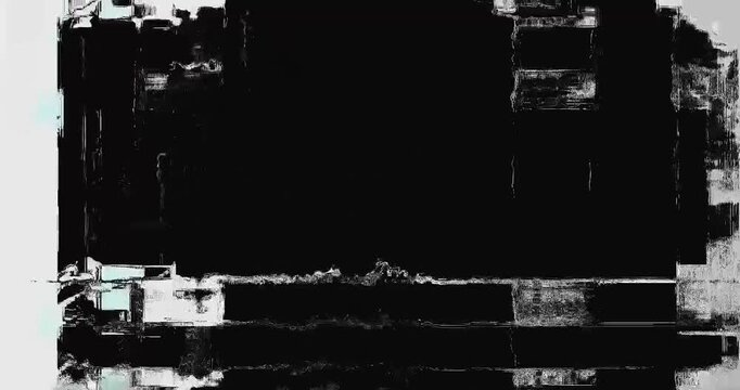 Analog Static Noise texture Vintage overlay. Monochrome, Black & White Offset Flickering Noise. Switch On/Off, Screen Damage, TV Effects. VHS Glitch. Bad TV Signal. CRT Transitions. Scan Lines - 4K