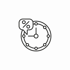 clock sale discount icon sign vector
