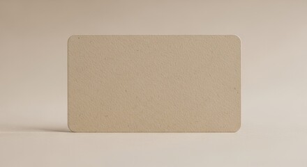 Beige Card Mockup with Rounded Corners on Neutral Background.