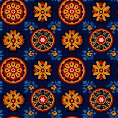 Seamless Traditional African Ankara Pattern (tileable) - Image 3 of 8 - 8192 x 8192 67MP - Created with AI