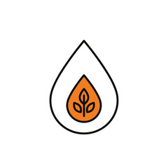 A minimalist logo design of a water drop with a leaf inside, symbolizing eco-friendliness.