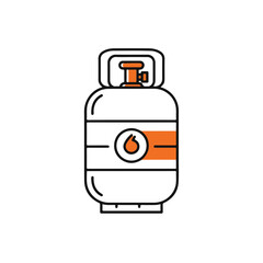 Obraz premium A stylized propane tank with an orange flame indicator.
