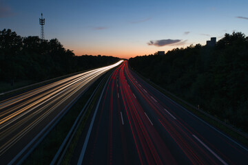 Langzeitbelichtung - Autobahn - Strasse - Traffic - Travel - Background - Line - Ecology - Highway...