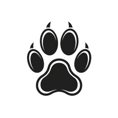 Obraz premium Black animal paw print on transparent background