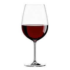 Elegant glass of red wine isolated on transparent background for special occasion