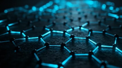 Futuristic molecular network connection with hexagonal nodes science technology structure - Powered by Adobe