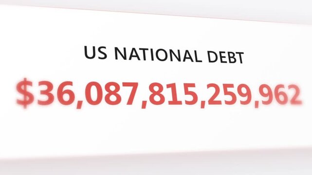 Rapid surge in us national debt: visualizing economic impact through dynamic figures