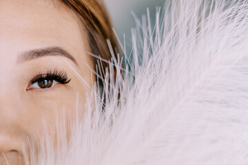 Close up of Asian woman's eye