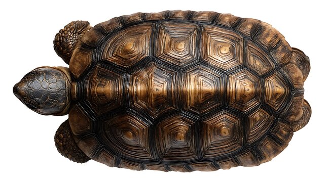 turtle shell top view isolated on white background